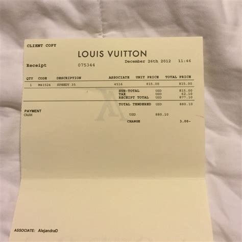 louis vuitton receipt template.